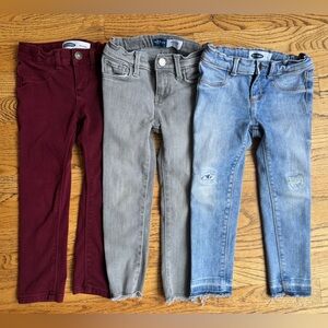 Old Navy Adjustable Waist Skinny Jeans ~ Ballerina ~ Rockstar ~ 4T ~ Lot of 3